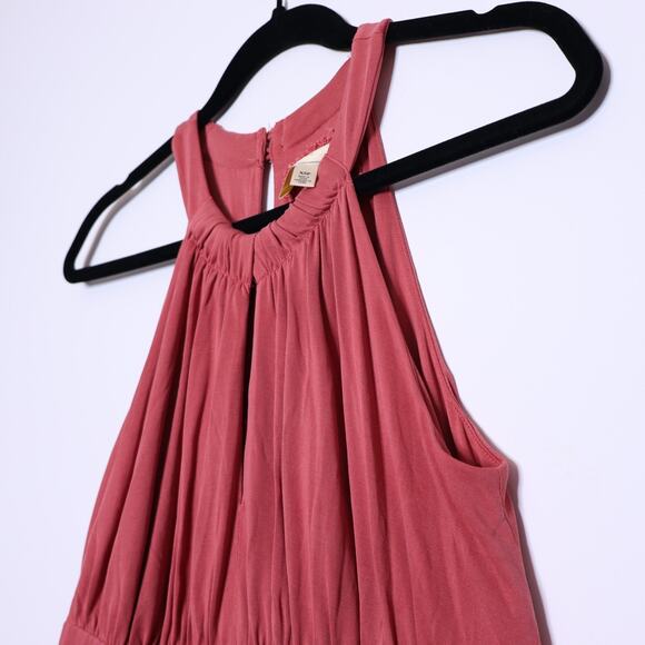 MOULINETTE SOEURS Eremita Halter Jumpsuit Dusty Rose Pleated Tie Back Women's XS - Picture 5 of 15